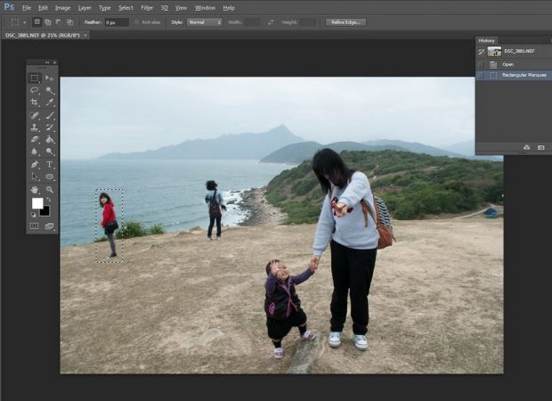 Photoshop 技巧︰迅速移除路人的Fill 功能 (填充 后期技巧 ps )